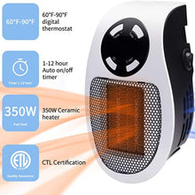 Load image into Gallery viewer, Portable Electric Heater Mini Powerful Warm Blower Remote Control Desktop Wall Heating Stove Room Warmer for Winter 500W
