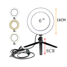 Load image into Gallery viewer, Portable Selfie Ringlight Adjustable Tripod Remote Photography Lighting Phone Photo Led Ring Fill Light Lamp Youtube FIll
