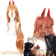 Load image into Gallery viewer, Power Makima Wig LLong Dark Orange Hair Wig Anime Chainsaw Man Cosplay Hair Synthetic Cosplay Wig 80cm
