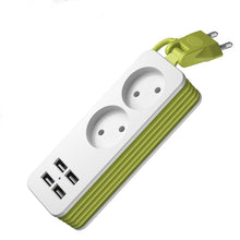 Load image into Gallery viewer, Power Strip 1/2 Way EU Plug 1200W 250V 1.5m Cable Wall Multiple Socket Portable 4 USB Port for Mobile Phones Smartphones Tablets
