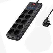 Load image into Gallery viewer, Power Strip 10 Way AC Outlets Plug Socket USB Charging Port 2m Extension Cord for Computer TV Smartphone Homekit Appliances
