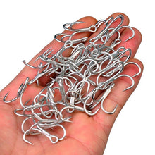 Load image into Gallery viewer, 10pcs/lot Saltwater Fishing Hook Matte Tin Treble Hook 2/0#-1/0#-1#-2#-4#-6#-8# High-Carbon Steel High Strength 3X Hook
