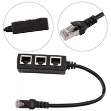 Load image into Gallery viewer, RJ45 1 To 3 Ethernet LAN Network Cable Splitter Extender Adapter Connector RF Cable
