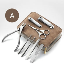 Load image into Gallery viewer, Professional Manicure Kit 8PCS Stainless Steel Nail Clippers Set Pedicure Set Nail Grooming Kit Travel Nail Tool For Women &amp; Men
