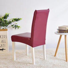 Load image into Gallery viewer, PU Leather Chair Cover Spandex Waterproof Oilproof Chair Cover Stretch Kitchen Seat Case Banquet Hotel Cover housse de chaise
