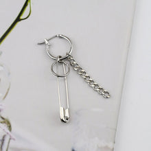 Load image into Gallery viewer, Punk Rock Pin Bead Chain Earring Unisex Long Pendant Ear Bone Clip Earrings Cool Egirl Woman's Men Party Jewelry 1PC
