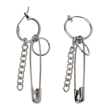 Load image into Gallery viewer, Punk Rock Pin Bead Chain Earring Unisex Long Pendant Ear Bone Clip Earrings Cool Egirl Woman's Men Party Jewelry 1PC

