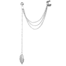 Load image into Gallery viewer, Punk Rock Pin Bead Chain Earring Unisex Long Pendant Ear Bone Clip Earrings Cool Egirl Woman's Men Party Jewelry 1PC
