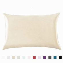 Load image into Gallery viewer, Pure Emulation Silk Satin Pillowcase Comfortable Smooth Pillow Case Bedding Pillow Cover White Grey Khaki Pink Sliver 50x66cm
