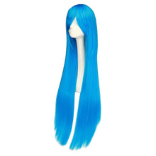Load image into Gallery viewer, Cosplay100cm Long Blue Synthetic Hair Wigs Halloween Anime Costume Straight Heat Resistant Wig
