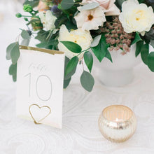 Load image into Gallery viewer, 10pcs Love Shape Metal Photo Clip Wedding Signs Wedding Table Numbers Place Cards Holder Wedding Table Decor Party Supplies
