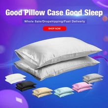 Load image into Gallery viewer, Silk Satin Pillow Case Bedding Pillowcase Smooth Home White Black Grey Khaki Sky Blue Pink Sliver
