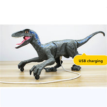 Load image into Gallery viewer, RC Dinosaur Raptor Velociraptor Roar Walking Light Electric Remote Control Animal Model Kids Toys Boys Children Gifts
