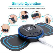Load image into Gallery viewer, Rechargeable Electric Pulse Neck Massager EMS Cervical Massage Patch Neck Back Muscle Stimulator Tens Relief Pain neck release
