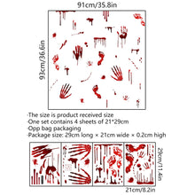 Load image into Gallery viewer, Red Blood Hand Foot Print Wall Sticker Halloween Home Decor Toilet Bathroom Decal Self Adhesive Glass Window Atmosphere Building
