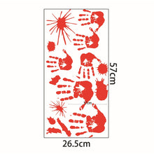 Load image into Gallery viewer, Red Blood Hand Foot Print Wall Sticker Halloween Home Decor Toilet Bathroom Decal Self Adhesive Glass Window Atmosphere Building
