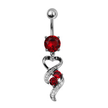 Load image into Gallery viewer, Red CZ Steel Navel Piercing Belly Button Rings Dangled 6 Styles 14G Earrings Piercing Ombligo Body Jewelry For Sexy Women Oreja
