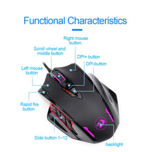 Load image into Gallery viewer, USB wired  Gaming Mouse 12400 DPI 17 buttons programmable game Optical mice backlight laptop PC computer
