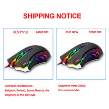 Load image into Gallery viewer, USB Wired Gaming Computer Mouse 24000DPI 10 buttons RGB mice Programmable ergonomic PC Gamer
