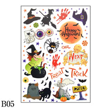 Load image into Gallery viewer, Removable Halloween Wall Stickers Horror Grim Reaper Witch Pumpkin Window Stickers For Halloween Party Home Bar Floor Wall Decal

