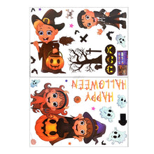 Load image into Gallery viewer, Removable Halloween Wall Stickers Horror Grim Reaper Witch Pumpkin Window Stickers For Halloween Party Home Bar Floor Wall Decal
