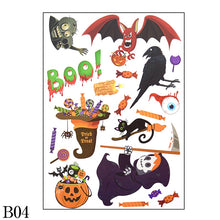 Load image into Gallery viewer, Removable Halloween Wall Stickers Horror Grim Reaper Witch Pumpkin Window Stickers For Halloween Party Home Bar Floor Wall Decal
