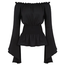 Load image into Gallery viewer, Renaissance Blouse Peasant Women Off Shoulder Sleeves Shirt Boho Steampunk Pirate Medieval Cosplay Costume Corset Top Vintage
