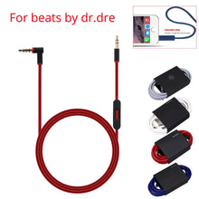 Load image into Gallery viewer, Replacement Cable For Beats By Dre Headphones Solo/Studio/Pro 3.5mm to 3.5mm Male Audio Cable Cord Wire with In-line Microphone
