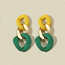 Load image into Gallery viewer, Resin Acrylic Earrings For Women Trend Statement Earings Bohemian Jewelry Colorblock Earrings Wedding Party Jewelry
