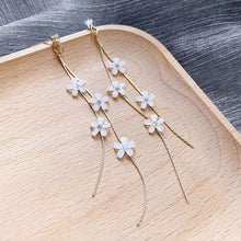Load image into Gallery viewer, Retro Classic Wine Red Flowers Tassel Earrings For Women Temperament Long Pendant Ear Nail Korean Style Jewelry
