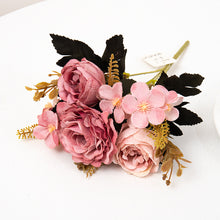 Load image into Gallery viewer, Retro Silk Artificial Rose Flowers DIY Autumn Wedding Home Decoration Christmas Arrangement Fake Peony Hydrangea Bride Bouquet
