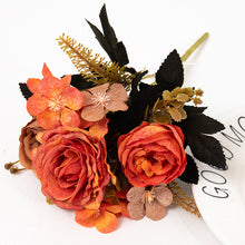 Load image into Gallery viewer, Retro Silk Artificial Rose Flowers DIY Autumn Wedding Home Decoration Christmas Arrangement Fake Peony Hydrangea Bride Bouquet
