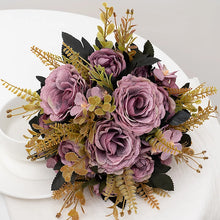 Load image into Gallery viewer, Retro Silk Artificial Rose Flowers DIY Autumn Wedding Home Decoration Christmas Arrangement Fake Peony Hydrangea Bride Bouquet
