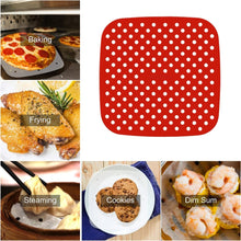 Load image into Gallery viewer, Reusable Air Fryer Liners Anti-stick Pad Replacement High Temperature Resistant Anti Slip Silicone Pad Kitchen Steam Mats
