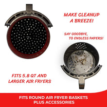 Load image into Gallery viewer, Reusable Air Fryer Liners Anti-stick Pad Replacement High Temperature Resistant Anti Slip Silicone Pad Kitchen Steam Mats
