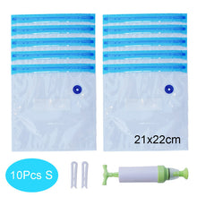 Load image into Gallery viewer, Reusable Vacuum Bags for Food Storage Seal Bags Set Ziplock Freezer Bag with Hand Pump Bag Sous Vide Bags Packages for Freezing
