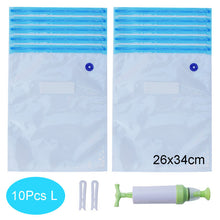 Load image into Gallery viewer, Reusable Vacuum Bags for Food Storage Seal Bags Set Ziplock Freezer Bag with Hand Pump Bag Sous Vide Bags Packages for Freezing
