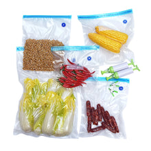 Load image into Gallery viewer, Reusable Vacuum Bags for Food Storage Seal Bags Set Ziplock Freezer Bag with Hand Pump Bag Sous Vide Bags Packages for Freezing
