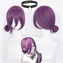 Load image into Gallery viewer, Reze Cosplay Wig Anime Chainsaw Man Purple Mixed Ponytail Hair Pelucas Halloween Carnival Party Costume Role Play + a wig cap
