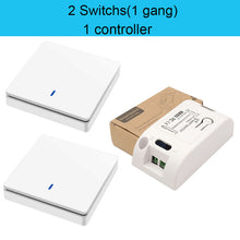 Load image into Gallery viewer, 433Mhz Wireless Push Button Smart Light Switch  Remote Control 90-250V 10Amp 1CH RF Relay Receiver Transmitter for Fan Lamp
