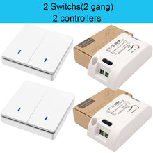 Load image into Gallery viewer, 433Mhz Wireless Push Button Smart Light Switch  Remote Control 90-250V 10Amp 1CH RF Relay Receiver Transmitter for Fan Lamp
