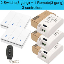 Load image into Gallery viewer, 433Mhz Wireless Push Button Smart Light Switch  Remote Control 90-250V 10Amp 1CH RF Relay Receiver Transmitter for Fan Lamp
