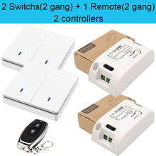 Load image into Gallery viewer, 433Mhz Wireless Push Button Smart Light Switch  Remote Control 90-250V 10Amp 1CH RF Relay Receiver Transmitter for Fan Lamp
