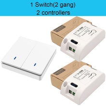 Load image into Gallery viewer, 433Mhz Wireless Push Button Smart Light Switch  Remote Control 90-250V 10Amp 1CH RF Relay Receiver Transmitter for Fan Lamp
