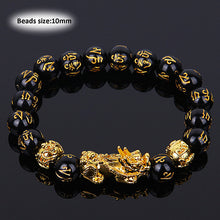 Load image into Gallery viewer, Wealth and Good Luck Chinese Fengshui Pixiu Bracelet Unisex  Wristband Men Women Bracelets Obsidian Beads Bracelet Jewelry Gift
