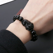 Load image into Gallery viewer, Wealth and Good Luck Chinese Fengshui Pixiu Bracelet Unisex  Wristband Men Women Bracelets Obsidian Beads Bracelet Jewelry Gift
