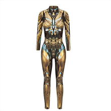 Load image into Gallery viewer, Robot Halloween Skeleton Cosplay Costumes Sexy Slim Jumpsuit for Women Halloween Carnival Future Technology Steampunk Bodysuit
