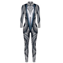 Load image into Gallery viewer, Women's Robot Punk Jumpsuit Catsuit Sexy Cosplay Costumes Zentai Halloween Bodysuit
