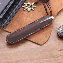 Load image into Gallery viewer, Pencil Case Handmade Leather Pencil Bag Vintage Retro Style Accessories For Travel Journal
