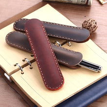 Load image into Gallery viewer, Pencil Case Handmade Leather Pencil Bag Vintage Retro Style Accessories For Travel Journal
